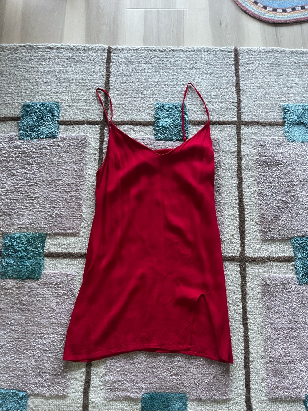 Reformation Red Satin Camisole Slip